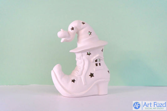 *Linterna de casa de botas de bruja ~ 6,25 x 3,5 x 8