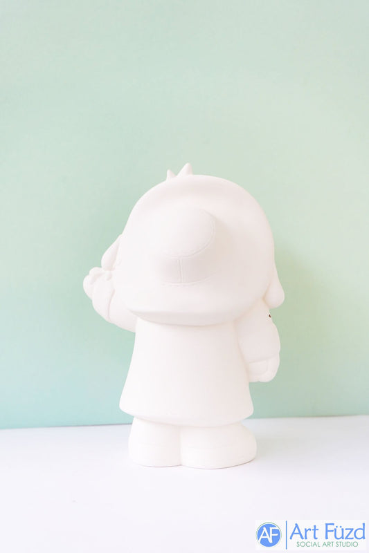 Conejito grande con impermeable y sombrero grande con amigos fantasmas ~ 7 x 4,25 x 9,5