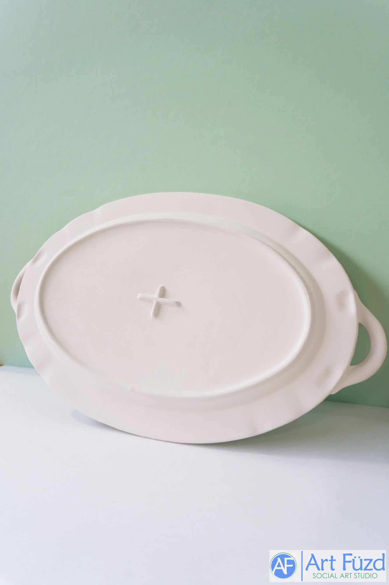 Bandeja ovalada grande "Thankful" con asas decorativas (45 x 28 x 1,8 cm)