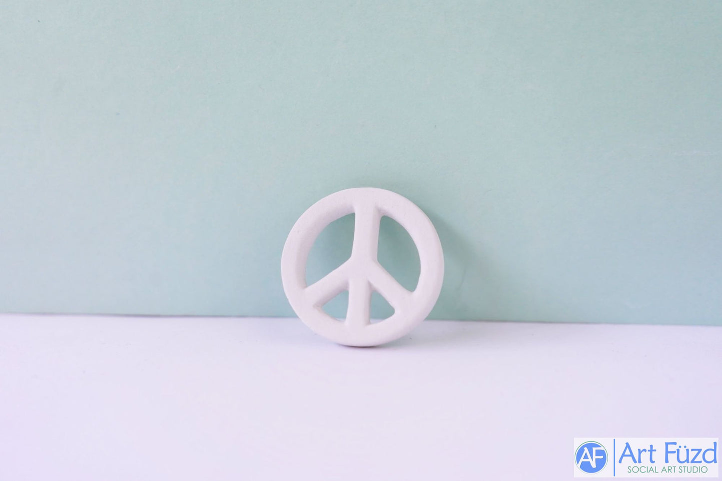 Open Peace Symbol Bisquie ~ 1.75 x 1.75 x 0.25