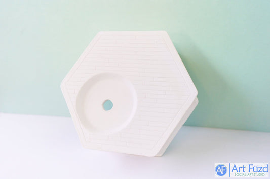 Large Six-Sided Music Box Stand with Brick Platform and Lower Area ~ 8 x 8 x 2.5