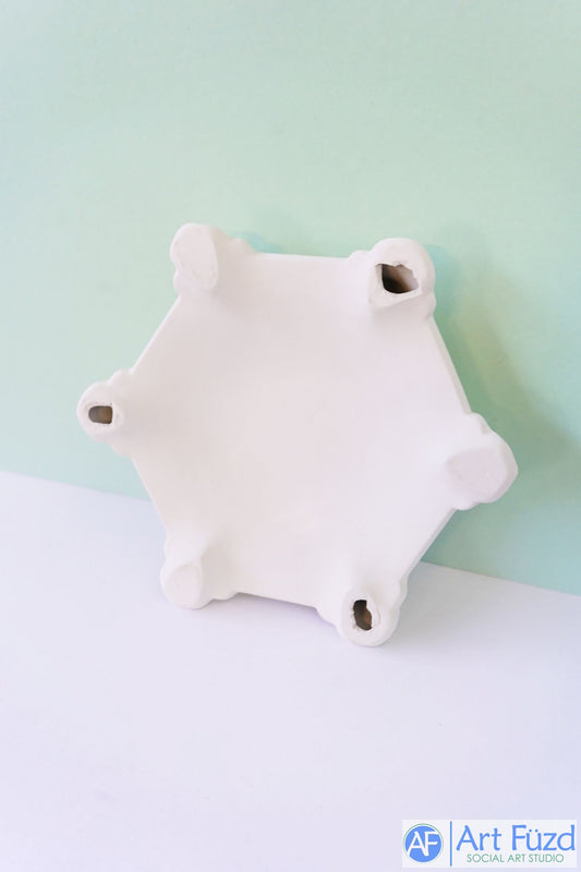 Großer chinesischer sechseckiger Fußsockel (6-seitig) ~ 10,5 Zoll Durchmesser x 2,5 Zoll Höhe