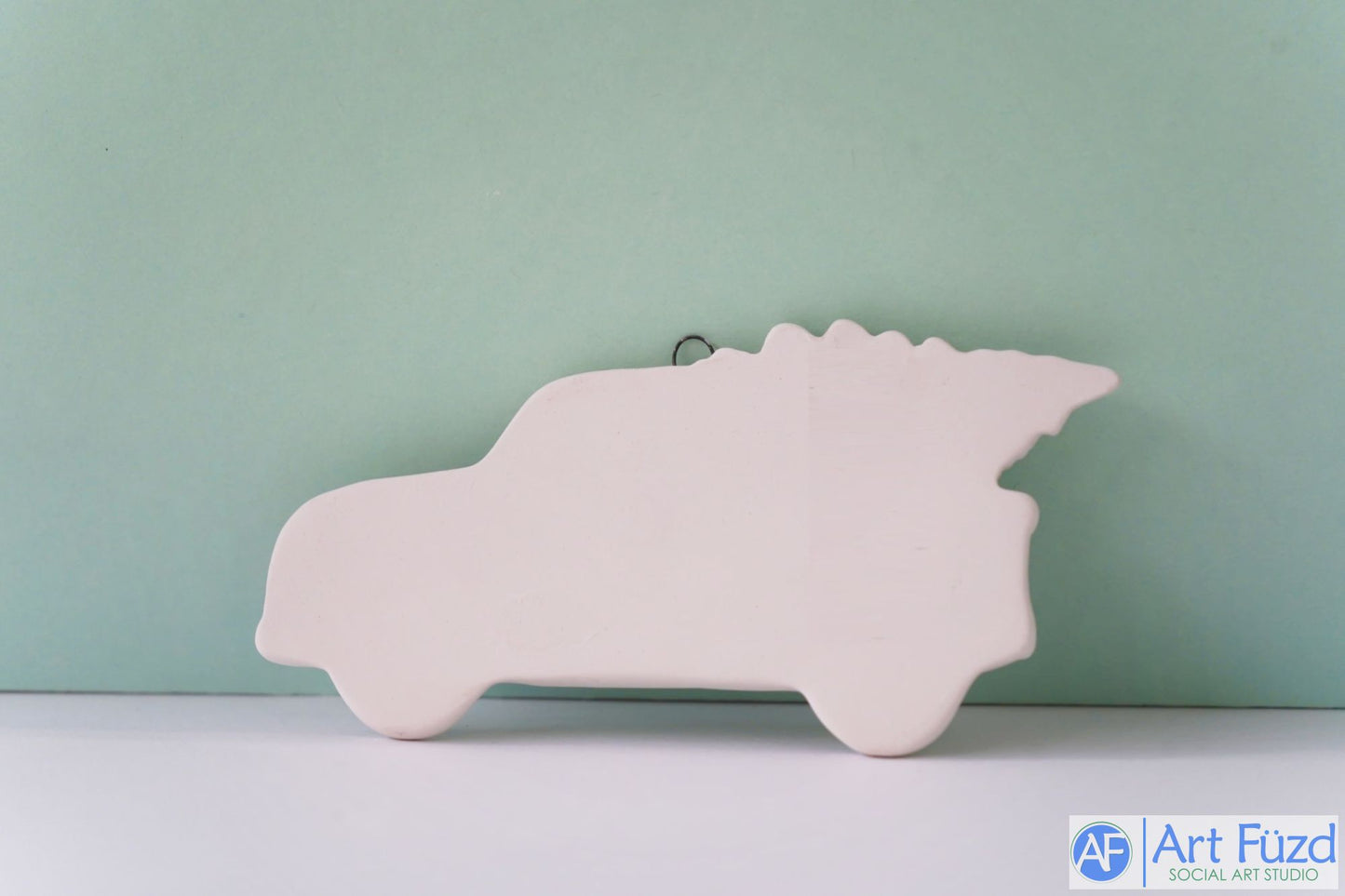 Flat Truck with Tree Holiday Ornament ~ 5 x 2.25