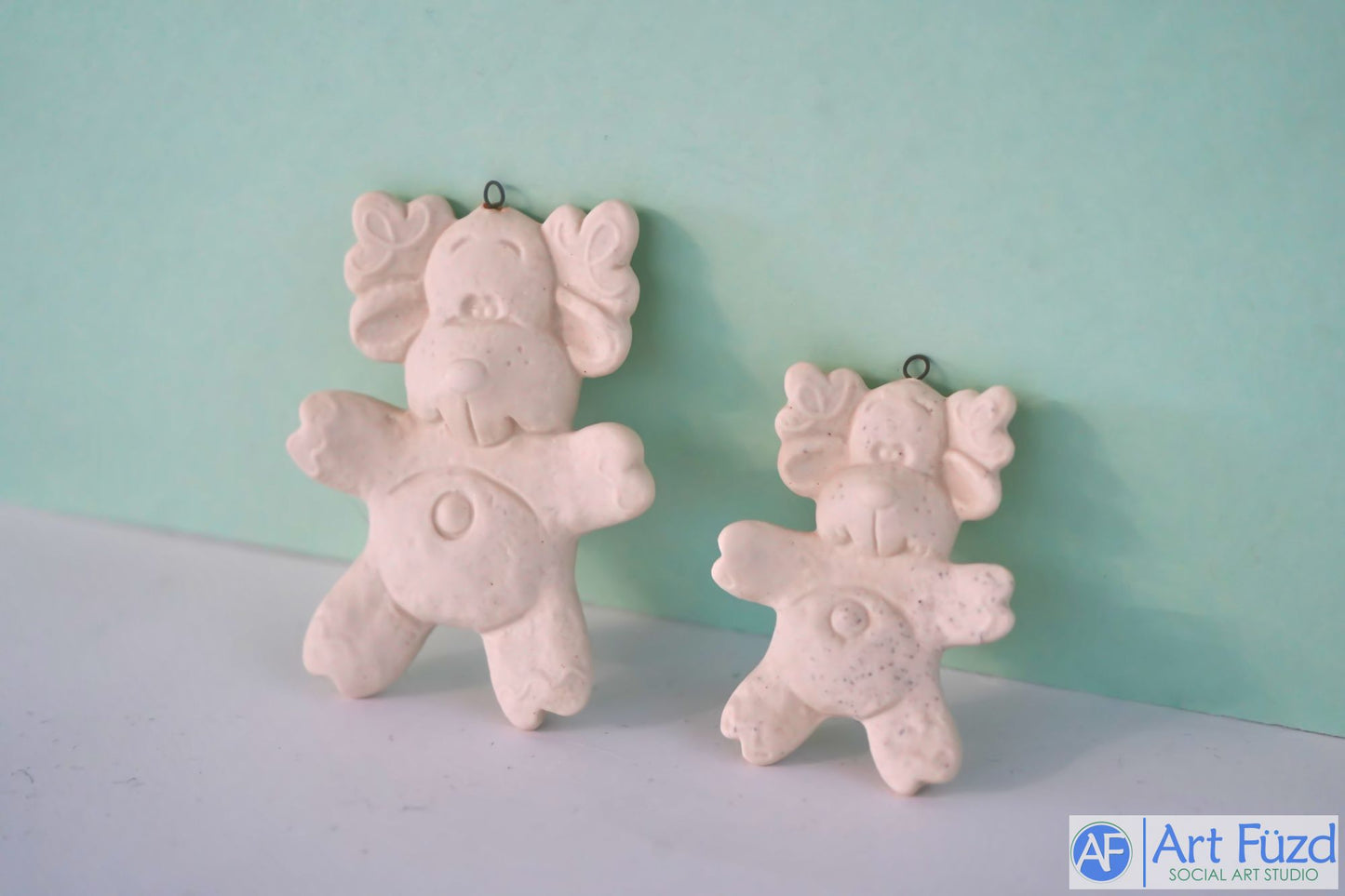 Flat Textured Reindeer Holiday Ornament with Hook ~ 2 x 2.75