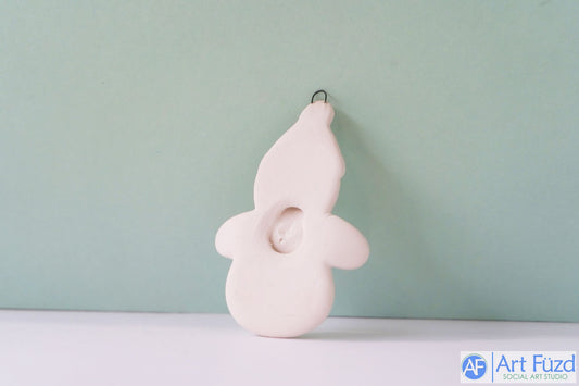 Flat Textured Snowman Holiday Ornament with Hook ~ 2 x 3.25