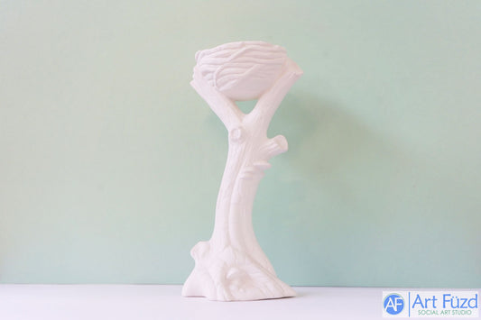 Large Tree Trunk with Bird's Nest ~ 4.5 x 3.5 x 9.25