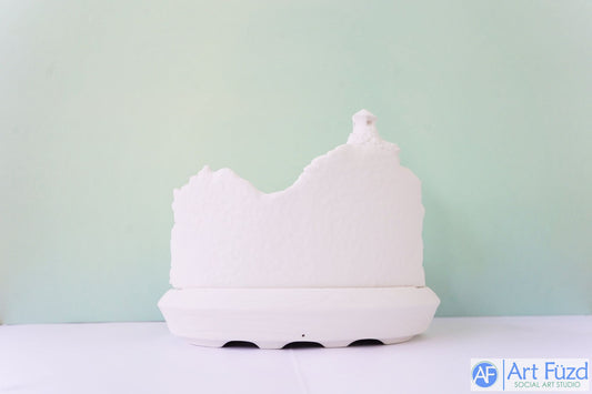 Dreiteiliger Leuchtturm mit Baumlaterne auf ovalem Sockel ~ 10,5 x 7,25 x 8