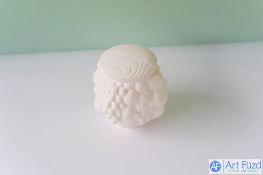 Round Fruit Cluster with Wood Grain Top ~ 3.25 x 3.25 x 3