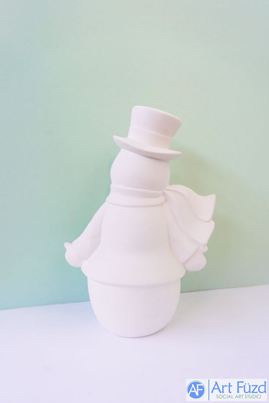 Große Vintage-Schneemannfigur ~ 5 Zoll Durchmesser x 8,25 x 12