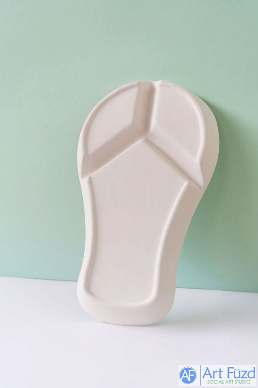 Flip Flop Server or Chip and Dip Platter ~ 13.25 x 7.75 x 1.75