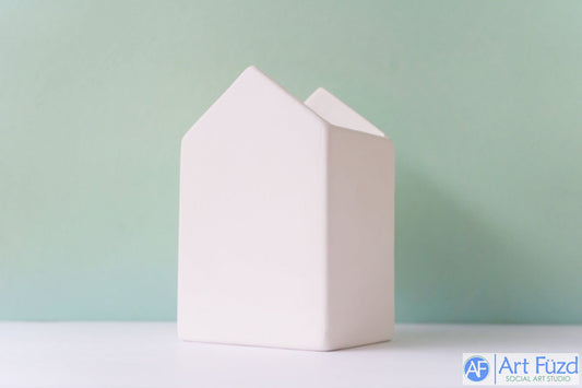 House Theme Container, includes stopper ~ 4.75 x 3.5 x 7.25