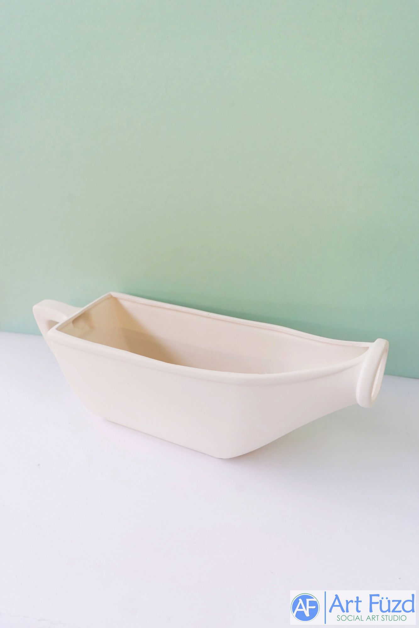 Large Boat-Like Bottle Container or Serving Bowl ~ 14 x 4 x 3.5