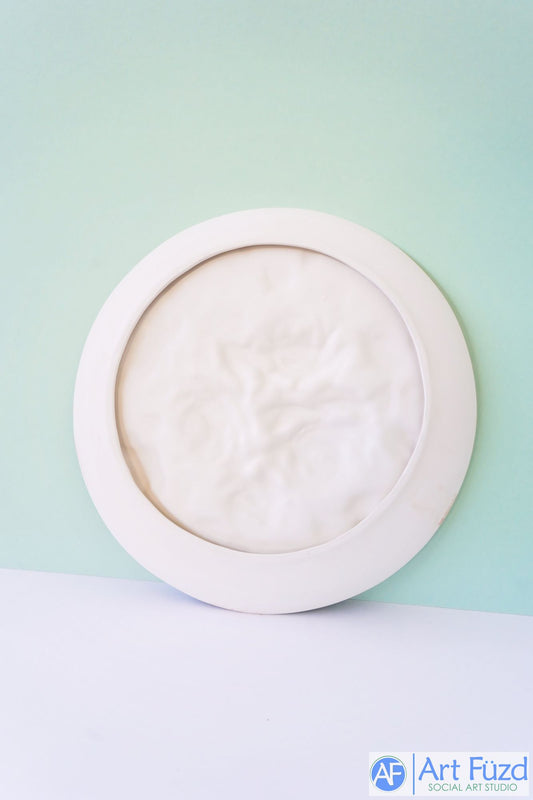 Large Round Platter with Raised Roses ~ 13.5 x 13.5 x 1.5