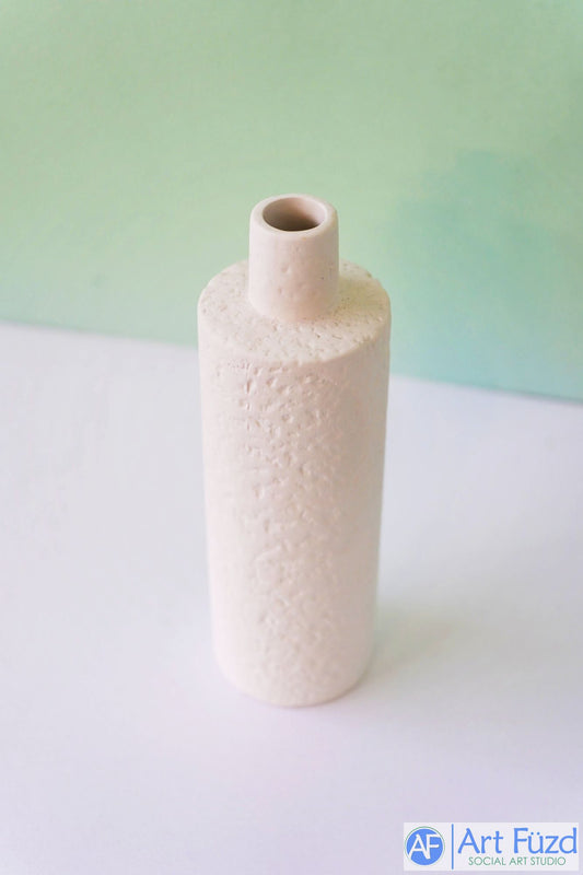 Jarrón o recipiente de corcho texturizado, incluye corcho, ~ 8 pulgadas de alto con abertura de 1 pulgada