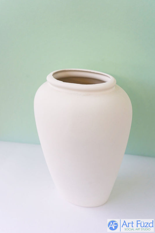 Large Tall Sloped Plain Vase ~ 7 x 6 x 11