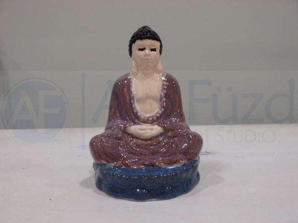 Buddha Sitting Figurine ~ 3.5 in. dia. x 5.5 in. tall