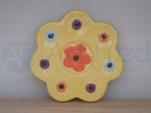 Trendy Flower Decorative Wall Plaque ~ 4.5 in. dia.
