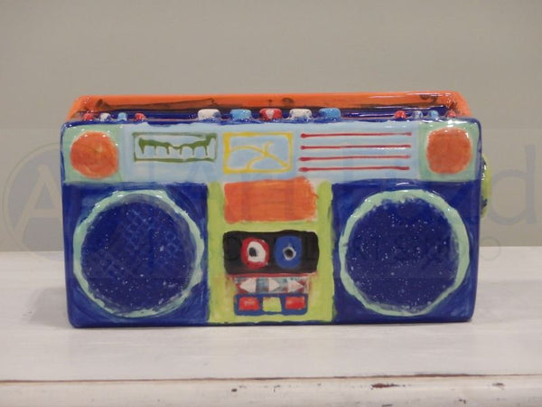 Realistic Music Boombox Planter, includes Stopper ~ 8.75 x 3.5 x 4.5