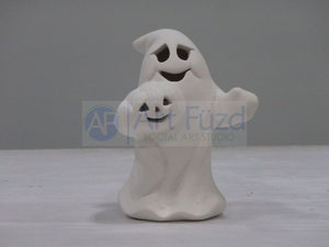 Small Ghost Holding Jack-O-Lantern in Right Hand