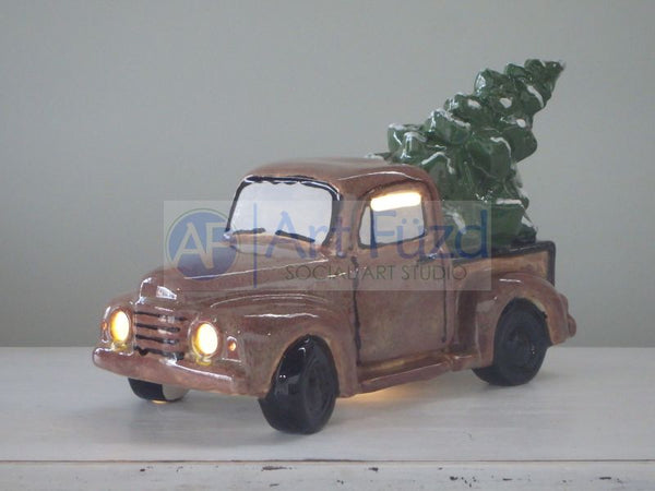 Antique Truck with Christmas Tree, includes Light Kit ~ 12 x 5.75 x 7