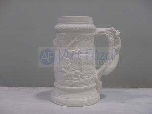 Large German Stein with Animals Motif and Fancy Bottom