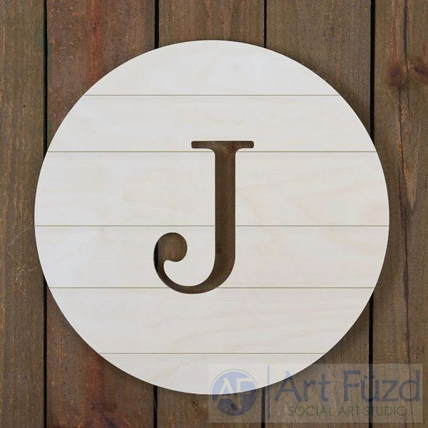 Personalized Grooved Cut-Out Circle Monogram - 18.5 x 18.5