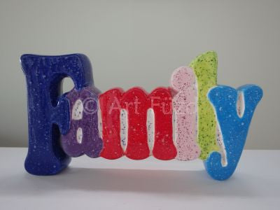 Family Word Standing Plaque ~ 10.5 x 5.5