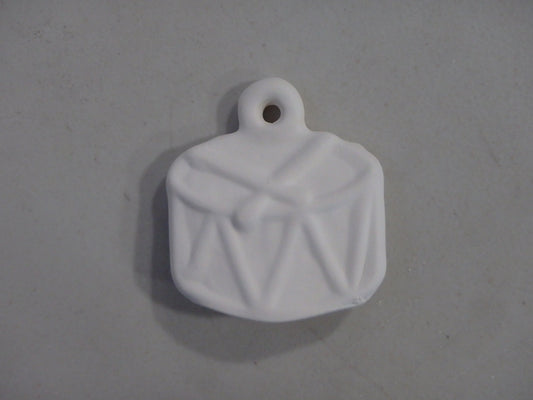 Flat Vintage Drum with Drumsticks Holiday Ornament ~