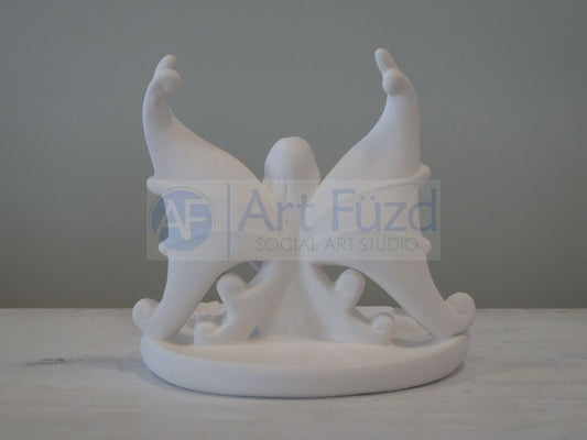 Fancy Sitting Fairy with Flower Figurine ~ 6.5 x 5.25 x 6