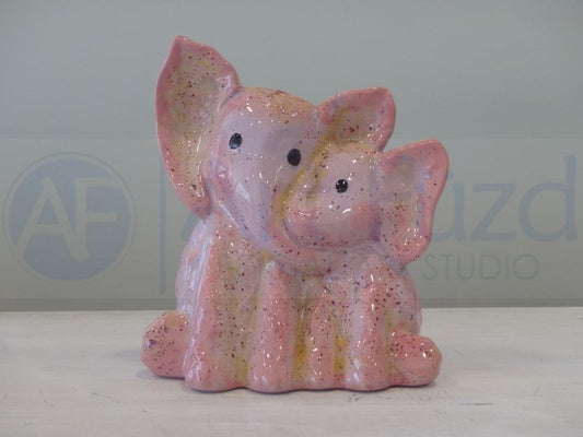 Mama and Baby Elephant Figurine ~ 5.5 x 3.75 x 6.25