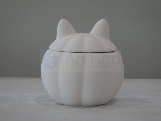 Cat-O-Lantern Box or Cat Treat Jar ~ 4 x 4 x 4