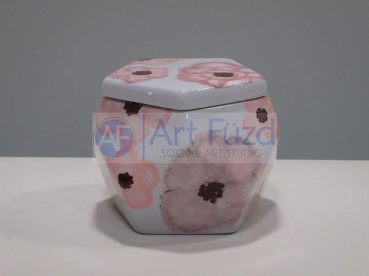Faceted Box with Lid ~ 4 in. dia. x 3.25 in. high