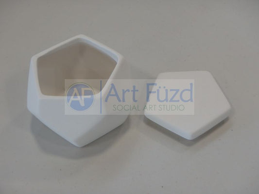 Faceted Box with Lid ~ 4 in. dia. x 3.25 in. high