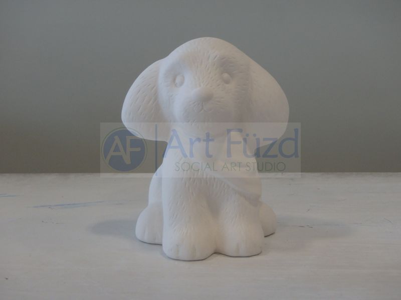 Pudel mit Bandana-Figur ~ 3,5 x 4,5 x 4,75