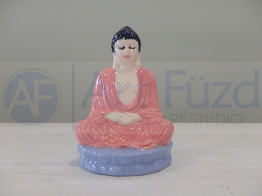 Buddha Sitting Figurine ~ 3.5 in. dia. x 5.5 in. tall