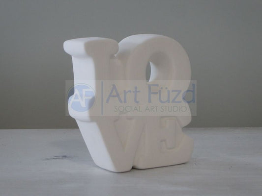 Square Stacked LOVE Word Plaque ~ 4.25 x 3.75 x 1.5