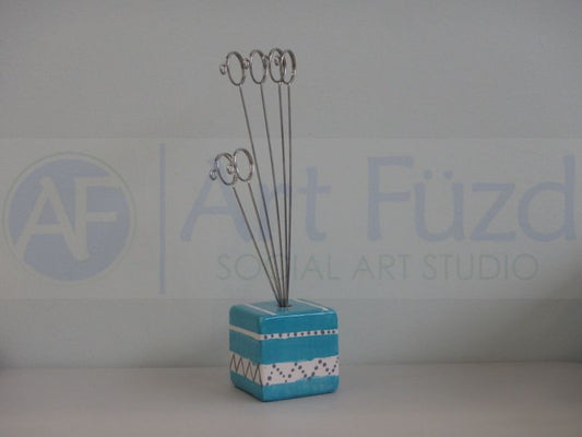 Square Block or Cube Post Card or Photo Display Stand, includes Wire Attachment ~ 2 x 2 x 2