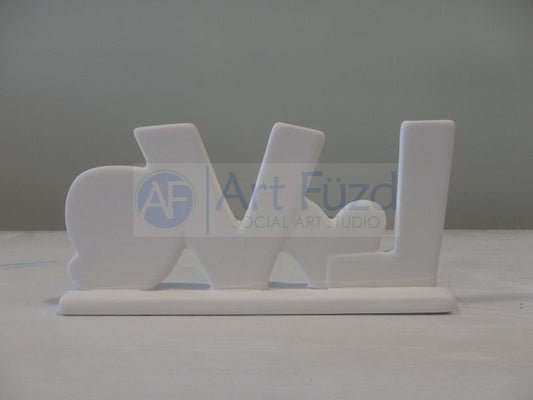 Placa con la palabra "Stand Up LOVE" y letra de flor ~ 7,25 x 3,5