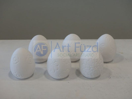 Set of Textured Easter Eggs, Six (6) designs ~ 2 x 2.5 each