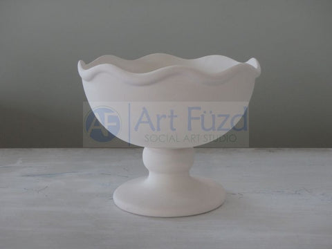 Large Ruffled Footed Ice Cream Bowl ~ 5.25 dia. x 4.5 high
