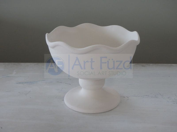Large Ruffled Footed Ice Cream Bowl ~ 5.25 dia. x 4.5 high