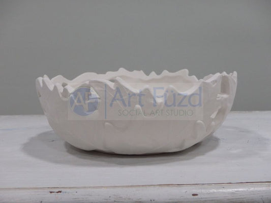 Realistic Leafy Cutout Bowl ~ 8 in. dia. x 3.25 in. high
