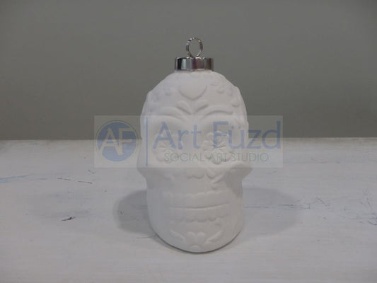 Round Day of the Dead Holiday Ornament, inc. Hook ~ 2.5 x 3.75