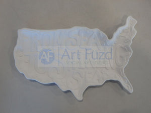 Large USA Map "Sea To Shining Sea" Decorative Plate or Serving Platter  ~ 12.25 x 9.25 x 1