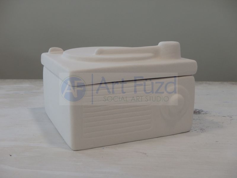 Retro-Schallplatten-Plattenspielerbox ~ 4 x 4 x 2,75