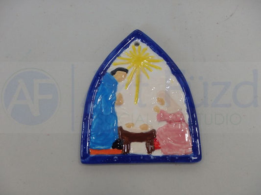 Flat Nativity Holiday Ornament ~ 3.25 x 4