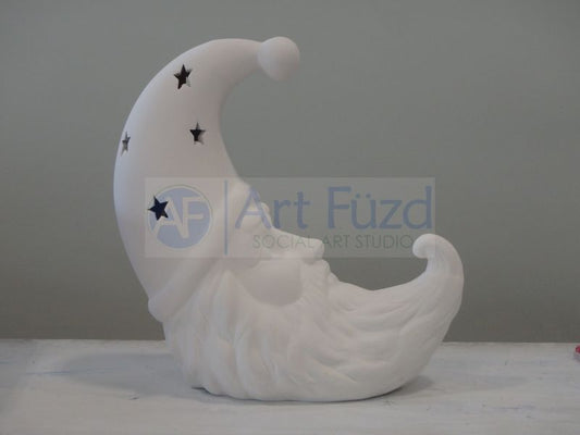 Large Light Up Crescent Moon Santa, includes Light Kit ~ 10 x 5.5 x 10.25