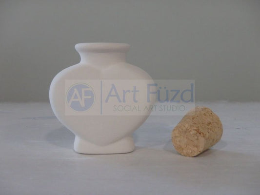 Tarro pequeño en forma de corazón, incluye corcho ~ 2,5 x 1,25 x 2,5