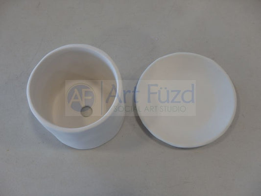 Small Organic Cylinder Planter with Drip Plate ~ 4.75 x 3.75