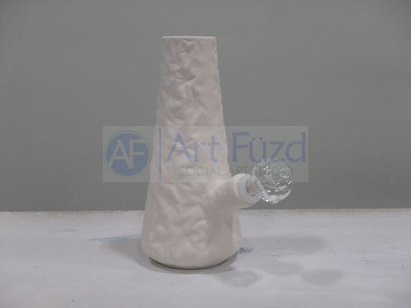 Geometric Texture Beaker Bong, includes Glass Bowl and Silicone Downstem ~ 5.25 x 3.75 x 8